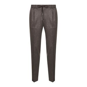 Tagliatore Men Brown Wool Blend Newman Trousers